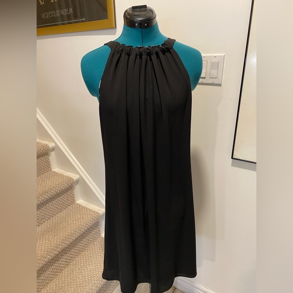 WHBM reversible halter dress - 2 dresses in 1! Zebra print and LBD, size 12 - Picture 3 of 4